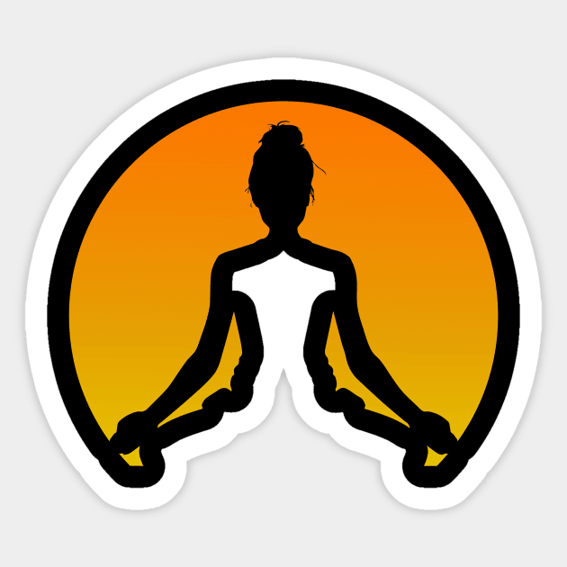 Yoga Sun Retro Sticker by Imutobi